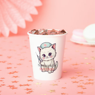 Funny Nurse Cat The Vein Finder Personalised Paper Cups