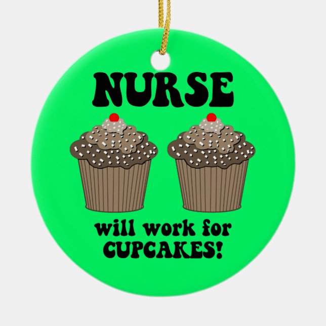 funny nurse ceramic tree decoration (Front)