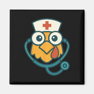 Funny Nurse Chicken Doctor Humour Thanksgiving Men Magnet