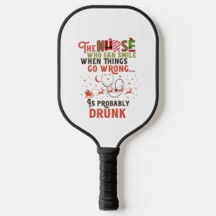 Funny Nurse Christmas Pun Quote Hilarious Pickleball Paddle