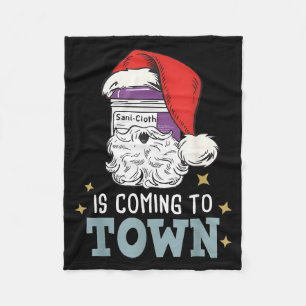 Funny Nurse Christmas Rn Tech Medical Istant Holid Fleece Blanket