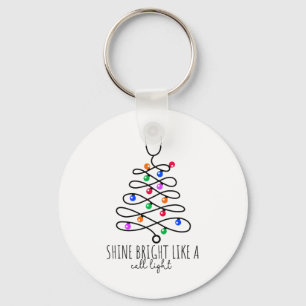 Funny Nurse Christmas Shine Bright Like A Call Lig Key Ring