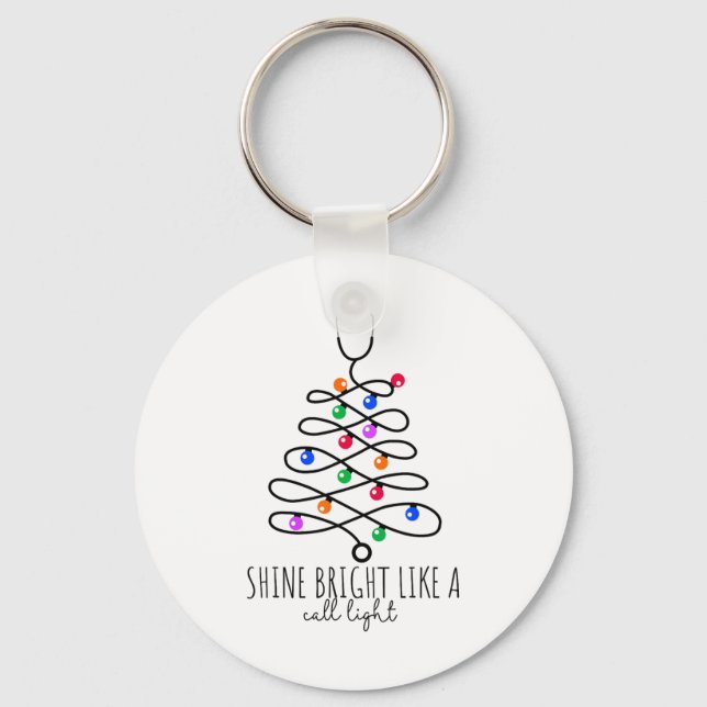 Funny Nurse Christmas Shine Bright Like A Call Lig Key Ring (Front)
