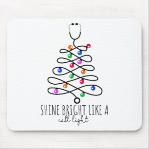 Funny Nurse Christmas Shine Bright Like A Call Lig Mouse Pad