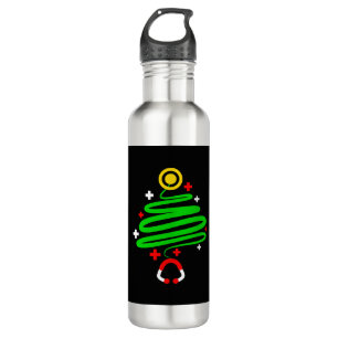 Funny Nurse Christmas Tree Stethoscope Gif 710 Ml Water Bottle