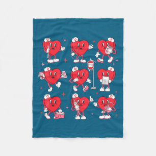 Funny Nurse Conversation Hearts Valentines Day Fleece Blanket