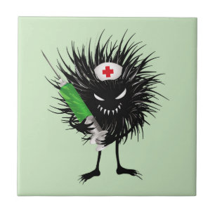 Funny Nurse Cute Goth Character Ceramic Tile
