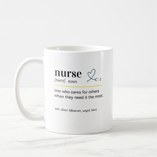 Funny Nurse Definition Gift Coffee Mug (Left)