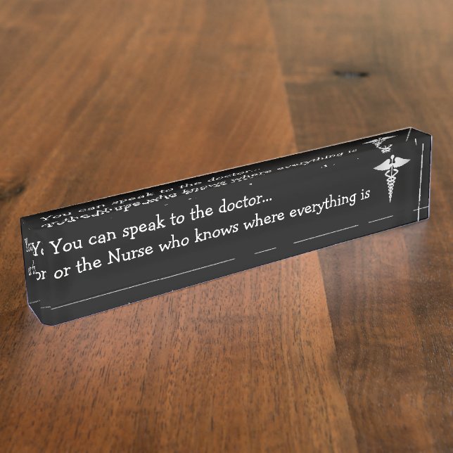 Funny Nurse Desk Name Plate (Side)