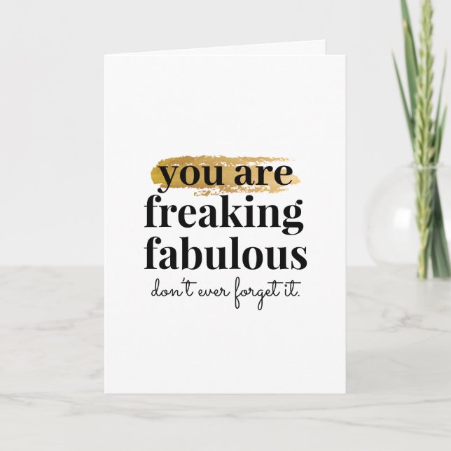 Funny Nurse Freaking Fabulous Modern Thank You Card (Front)