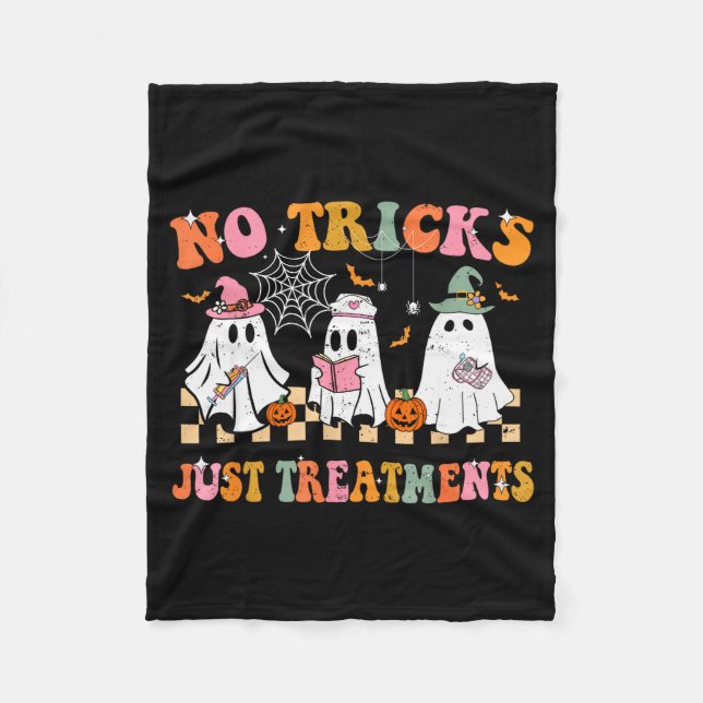 Funny Nurse Ghost For Scrub Life &amp; Nursing Hal Fleece Blanket (Front)