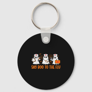 Funny Nurse Ghost Halloween Vaccine Say Boo To The Key Ring