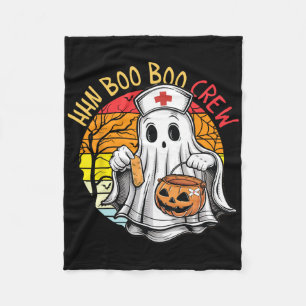 Funny Nurse Ghost Hhn Boo Boo Crew Halloween Costu Fleece Blanket