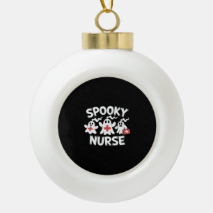 Funny Nurse Halloween Ceramic Ball Christmas Ornament