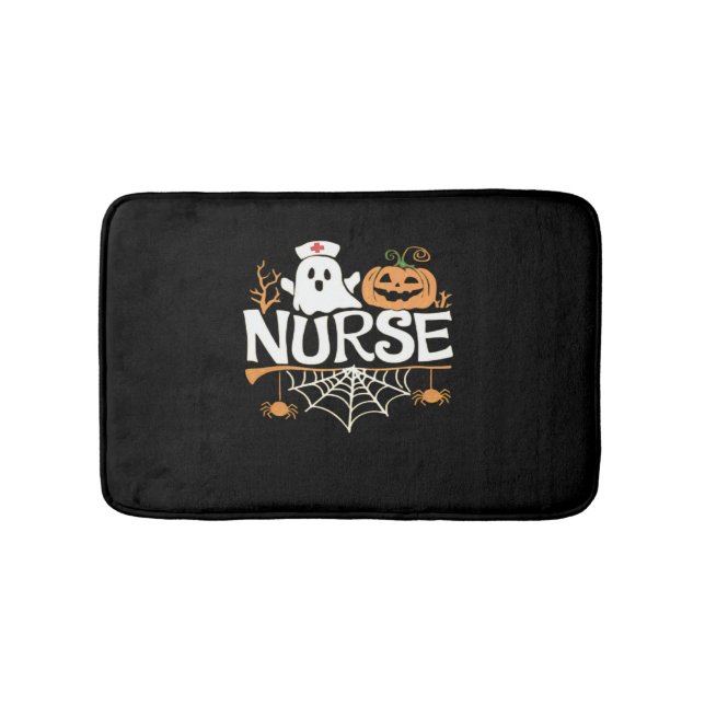 Funny Nurse Halloween Ghost Design Essential T-Shi Bath Mat (Front)