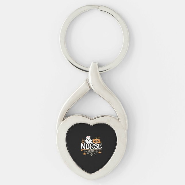 Funny Nurse Halloween Ghost Design Essential T-Shi Key Ring (Front)