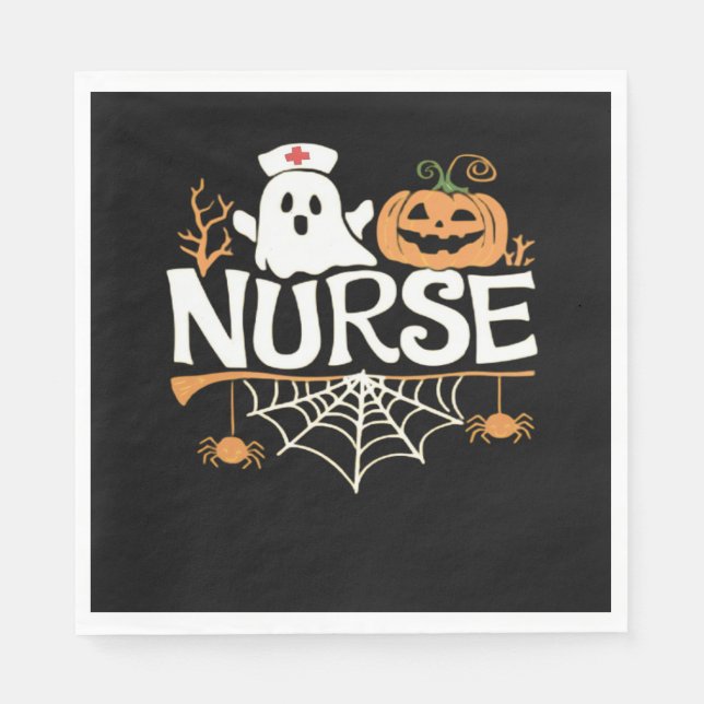 Funny Nurse Halloween Ghost Design Essential T-Shi Napkin (Front)