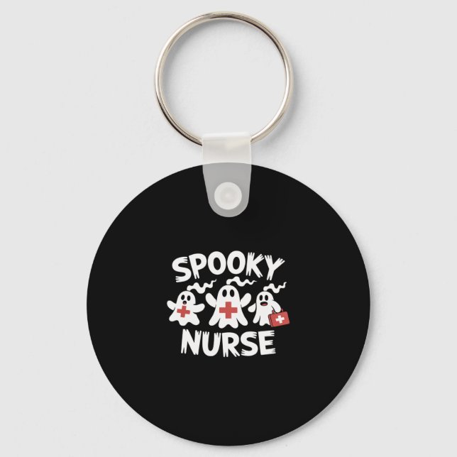 Funny Nurse Halloween Key Ring (Front)