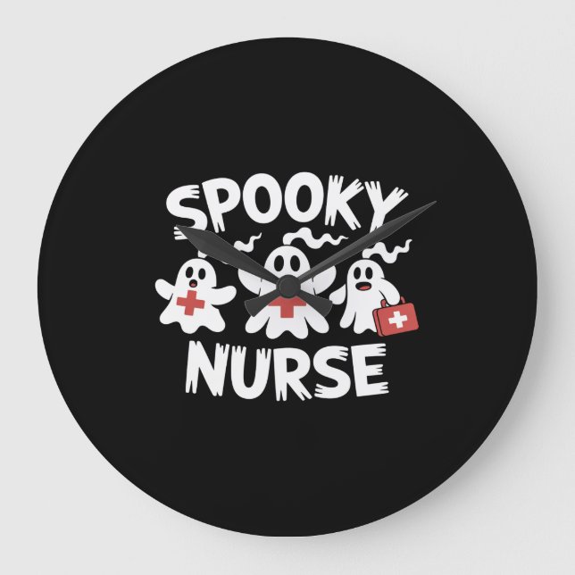 Funny Nurse Halloween Large Clock (Front)