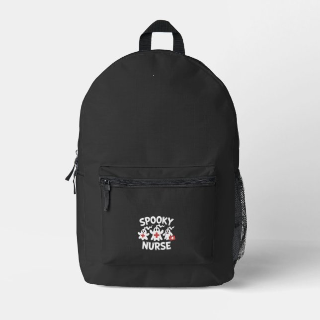 Funny Nurse Halloween Printed Backpack (Front)