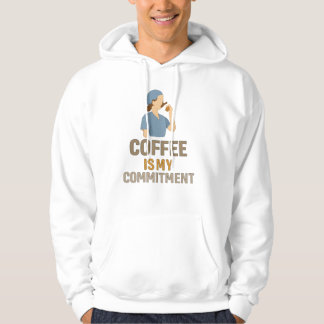 Funny Nurse Hoodie – Coffee Is My Commitment
