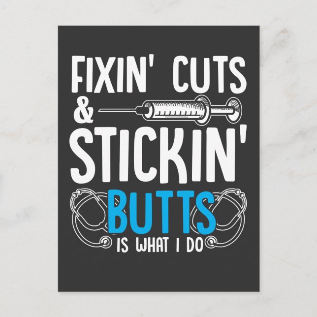 Funny Nurse Humour Physician Assistant Jokes Postcard (Front)