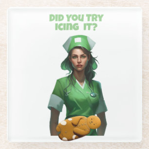 Funny Nurse Icing It Thunder_Cove Glass Coaster