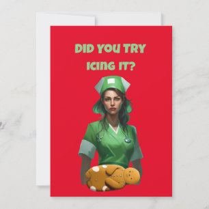 Funny Nurse Icing It Thunder_Cove Invitation