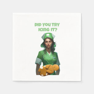 Funny Nurse Icing It Thunder_Cove Napkin