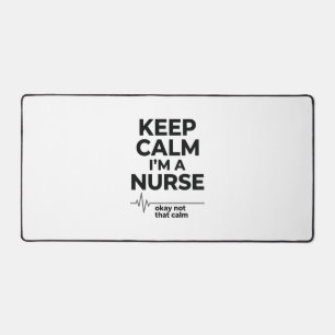 Funny Nurse Keep Calm Vintage Engraving Shirt Desi Desk Mat