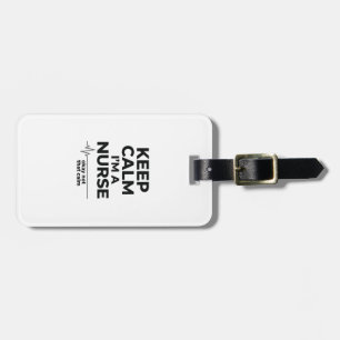 Funny Nurse Keep Calm Vintage Engraving Shirt Desi Luggage Tag