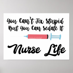 Funny nurse life words poster