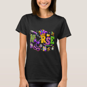 Funny Nurse Mardi Gras Scrub Top Nursing Women Gir
