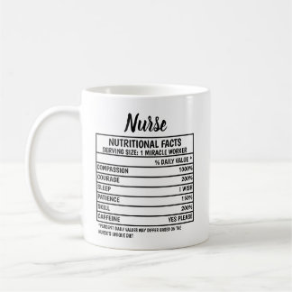 Funny Nurse Nutritional Value Gift Coffee Mug
