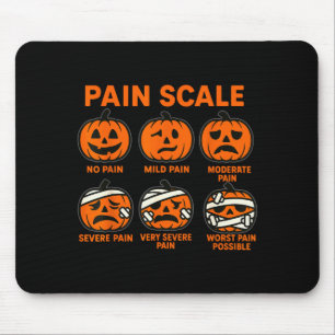 Funny Nurse Pain Scale Halloween Medical Staff Er Mouse Pad