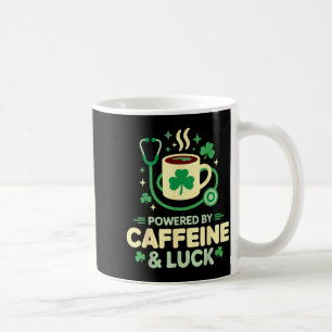 Funny nurse powered by caffeine luck st patricks coffee mug
