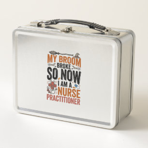 Funny Nurse Practitioner Witch Halloween Design_1 Metal Lunch Box