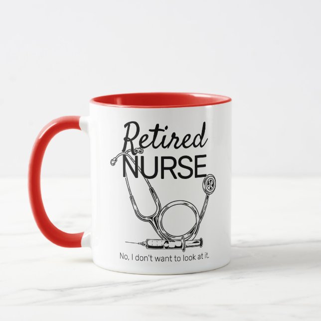 Funny Nurse Retirement Retired Medical RN Mug (Left)