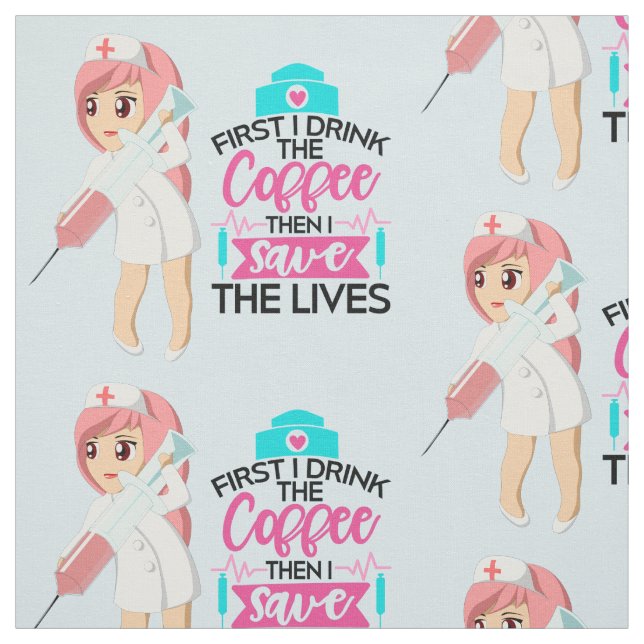 Funny Nurse Saying Typography Hypodermic Needle Fabric (Swatch)