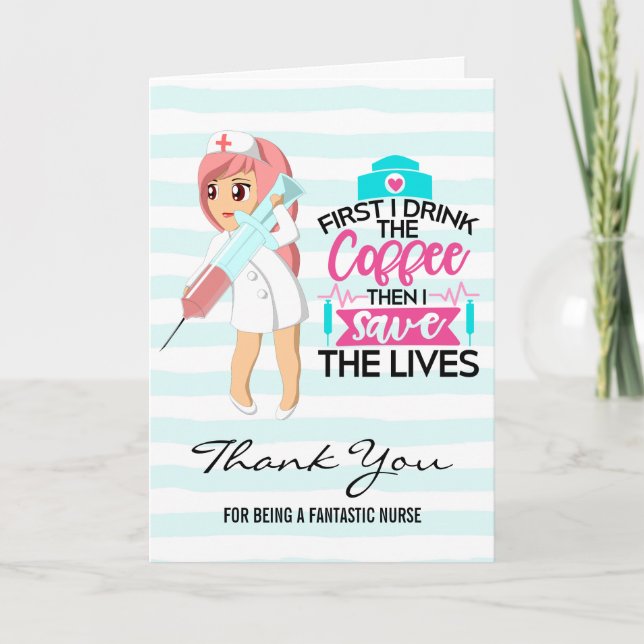 Funny Nurse Saying with Big Hypodermic Needle Card (Front)