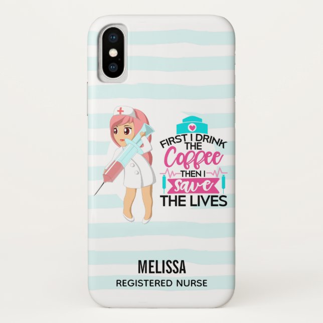 Funny Nurse Saying with Big Hypodermic Needle Case-Mate iPhone Case (Back)