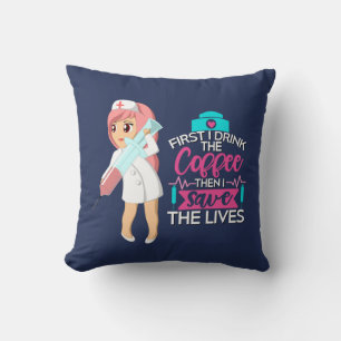 Funny Nurse Saying with Big Hypodermic Needle Cushion