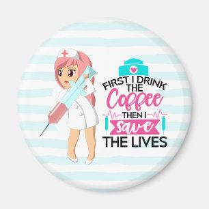 Funny Nurse Saying with Big Hypodermic Needle Magnet