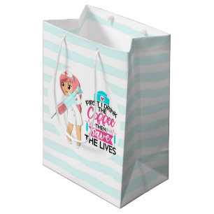 Funny Nurse Saying with Big Hypodermic Needle Medium Gift Bag