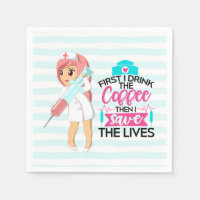 Funny Nurse Saying with Big Hypodermic Needle