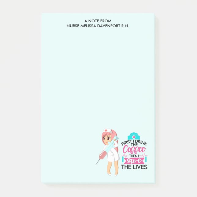 Funny Nurse Saying with Big Hypodermic Needle Post-it Notes (Front)