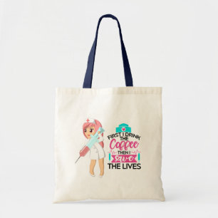 Funny Nurse Saying with Big Hypodermic Needle Tote Bag