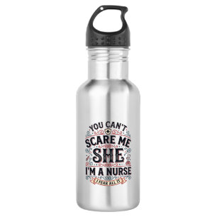 Funny Nurse Scare Me Vintage Halloween Shirt Desig 532 Ml Water Bottle