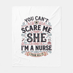 Funny Nurse Scare Me Vintage Halloween Shirt Desig Fleece Blanket