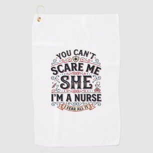 Funny Nurse Scare Me Vintage Halloween Shirt Desig Golf Towel